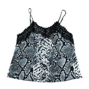 Cloud‎ Ten Snake Print Camisole Tank Size Small Retro Y2k Babydoll Lace Trim